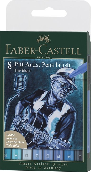Fiberspetspenna PITT Artist Pen 8-pack blå The Blues 1