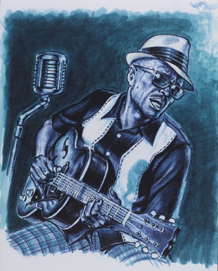 Tuschpenna PITT Artist Pen 8-pack blå The Blues, Övrigt