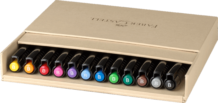 Tuschpenna Faber-Castell PITT Artist Pen B - Studio Box 12 färger, Övrigt