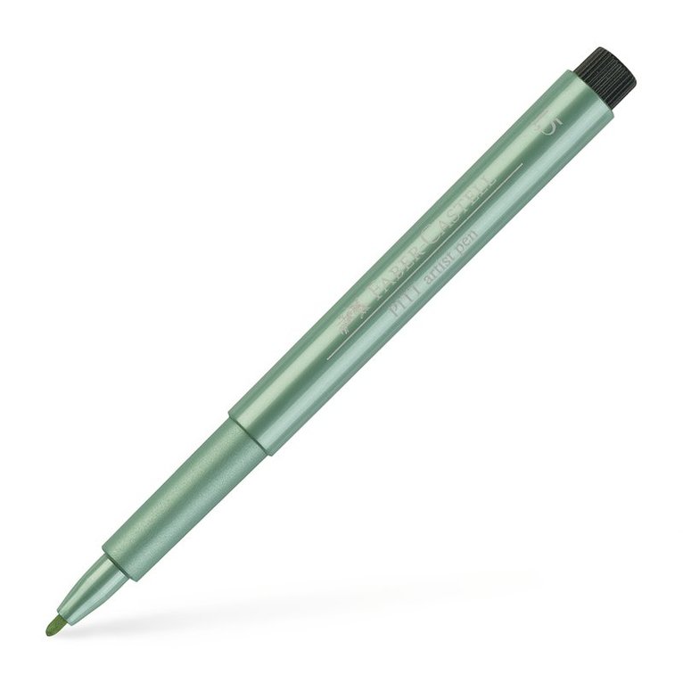 Fiberspetspenna 1,5 PITT Artist Pen metallic grön 1