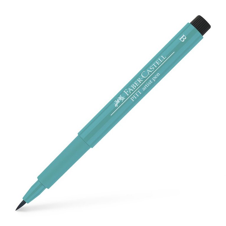 Fiberspetspenna B PITT Artist Pen blågrön 1