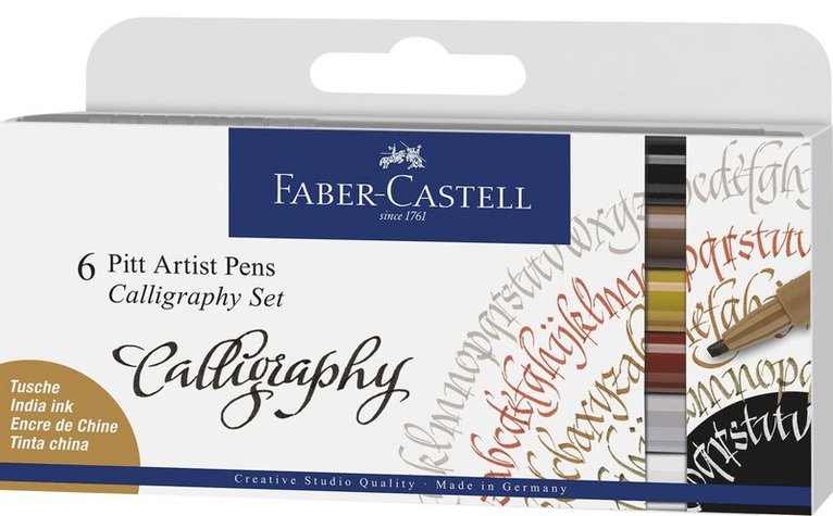 Kalligrafipenna Faber-Castell Pitt Artist Pen Calligraphy 6-pack 1