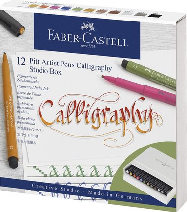 Kalligrafipenna Faber-Castell Pitt Artist Pen Calligraphy 12-pack 1