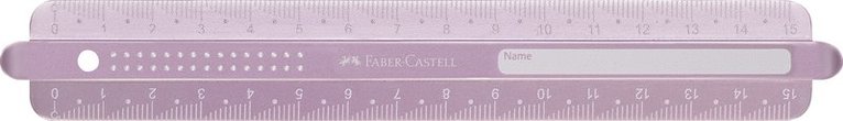 Linjal 15cm Anti-break lila, rosa, turkos, Övrigt