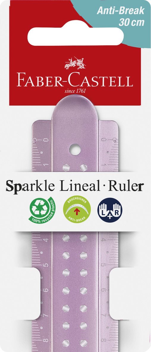 Linjal 30cm Anti-break lila, rosa, turkos, Övrigt