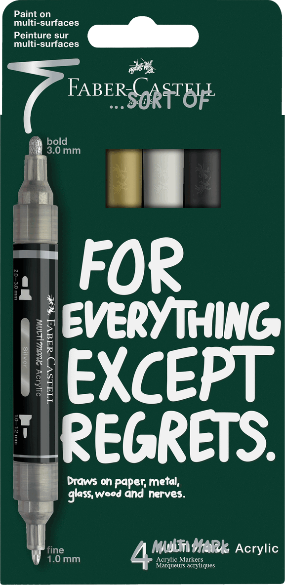 Tuschpenna Faber-Castell Multimark Acrylic - Classic Colours 4 färger, Övrigt