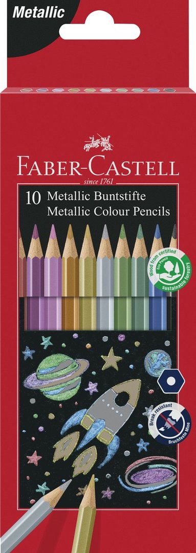 Färgpenna Faber-Castell Metallic 10 färger 1