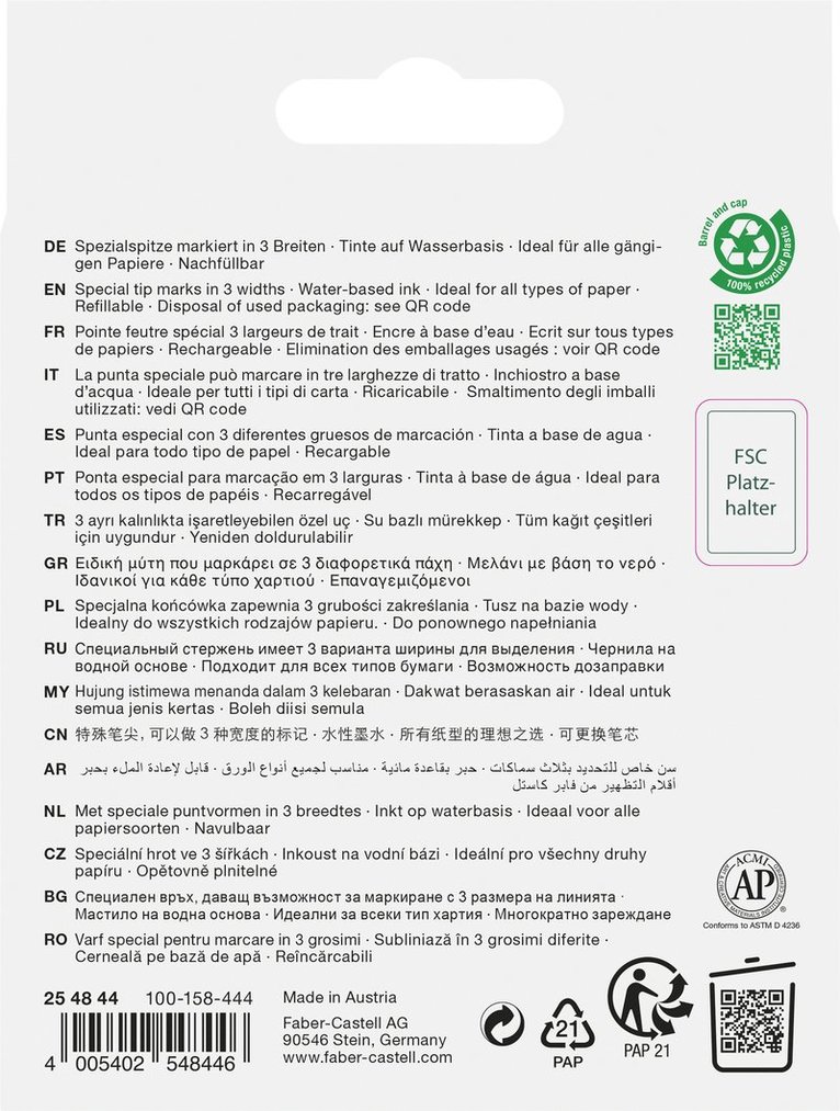 Överstrykningspenna FC Textliner 48 - 4-pack, Övrigt