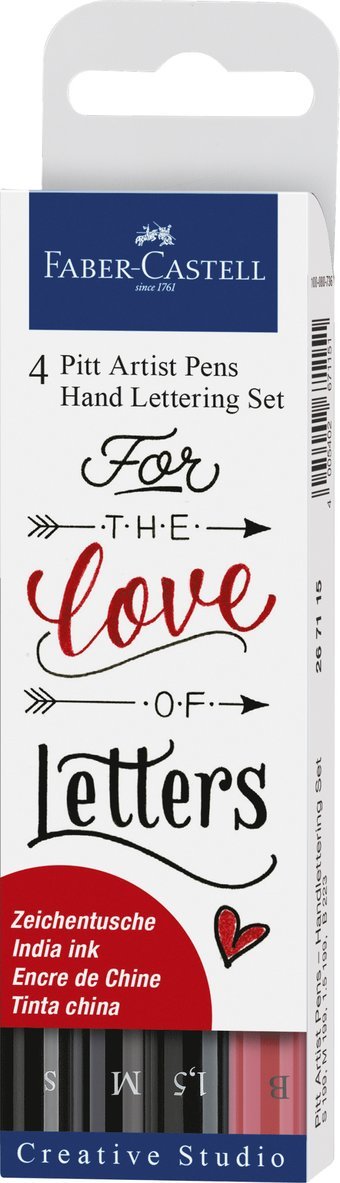 Pennset Faber-Castell Pitt Artist Pen Hand Lettering 4-pack