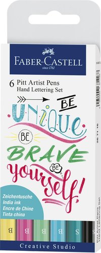 Pennset Faber-Castell Pitt Artist Pen Hand Lettering 6-pack Pastel