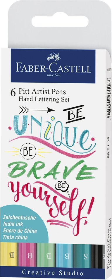 Pennset Faber-Castell Pitt Artist Pen Hand Lettering 6-pack Pastel 1