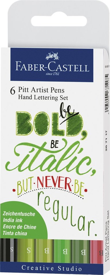 Pennset Faber-Castell Pitt Artist Pen Hand Lettering 6-pack Greenery 1