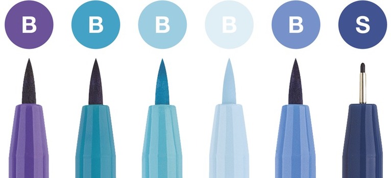 Pennset PITT Artist Pens B 4-pack blåton, Övrigt