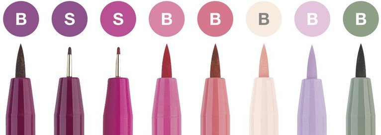 Pennset PITT Artist Pens B 8-pack rosa, Övrigt