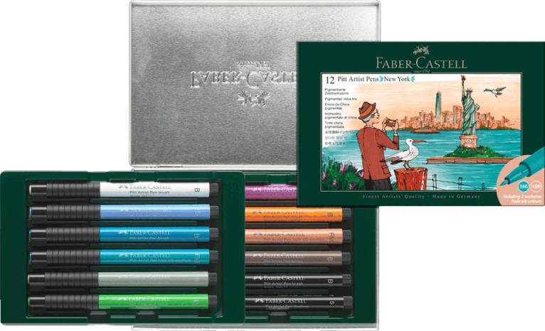 Tuschpenna Faber-Castell PITT Artist Pen - New York 12 färger, Övrigt