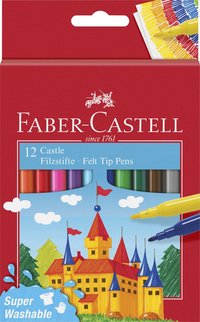 Fiberspetspenna Faber-Castell 12 färger