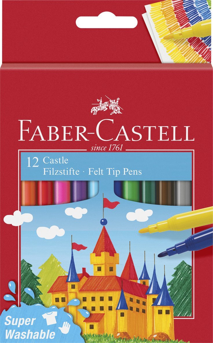 Fiberspetspenna Faber-Castell 12 färger 1