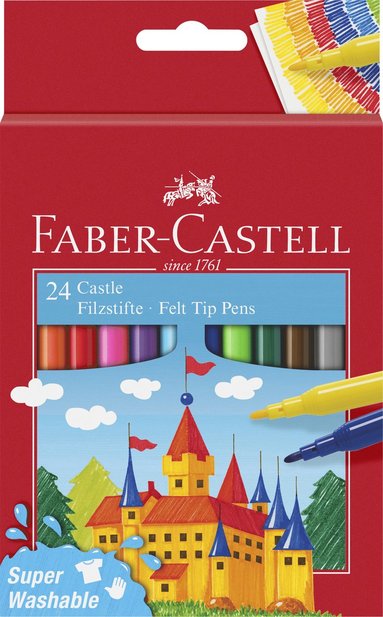 Fiberspetspenna Faber-Castell 24 färger 1