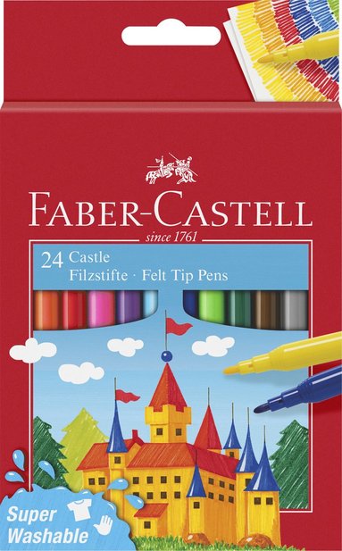 Fiberspetspenna Faber-Castell 24 färger