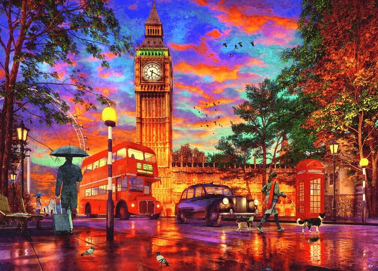 Pussel 1000 bitar Sunset At Parliament Square, Övrigt