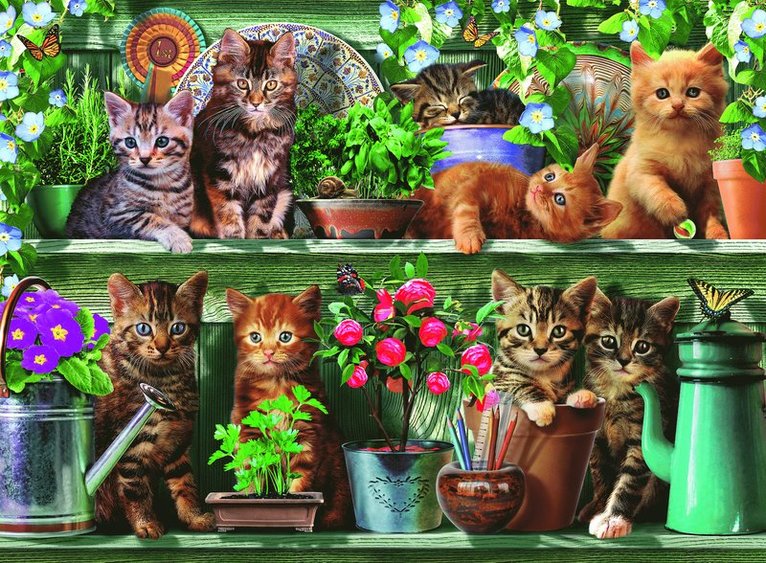 Pussel 500 bitar - Cats on the Shelf, Övrigt