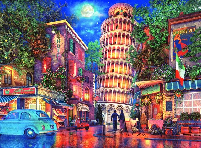 Pussel 500 bitar - Streets of Pisa, Övrigt
