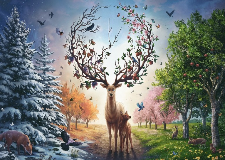 Pussel 1000 bitar - Magical Deer, Övrigt