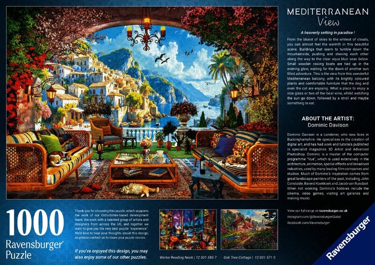 Pussel 1000 bitar Mediterranean Terrace View, Övrigt
