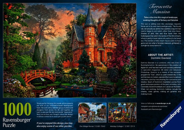Pussel 1000 bitar Terracotta Mansion, Övrigt