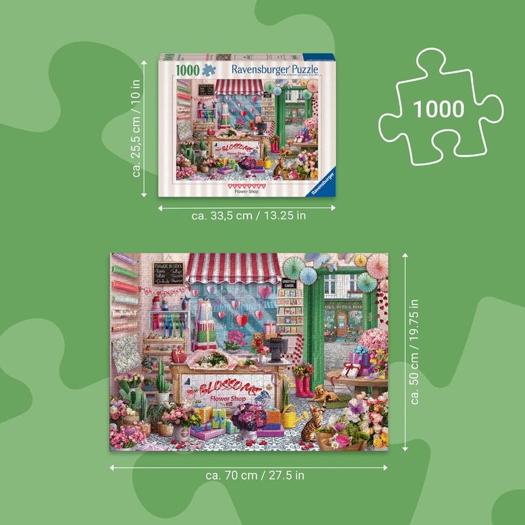 Pussel 1000 bitar Blossom flower shop, Övrigt