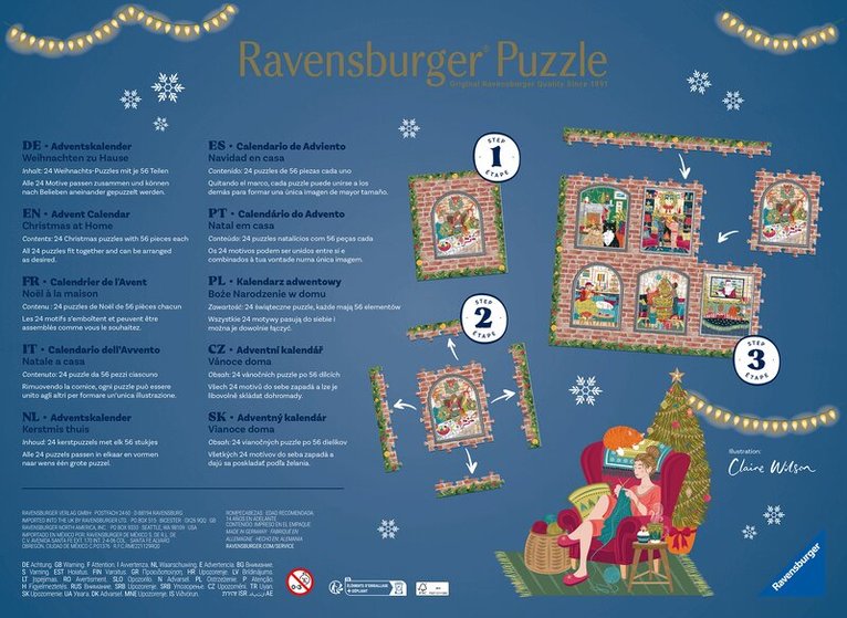 Puzzle-Adventskalender 24x56 Teile - Christmas at Home, Övrigt