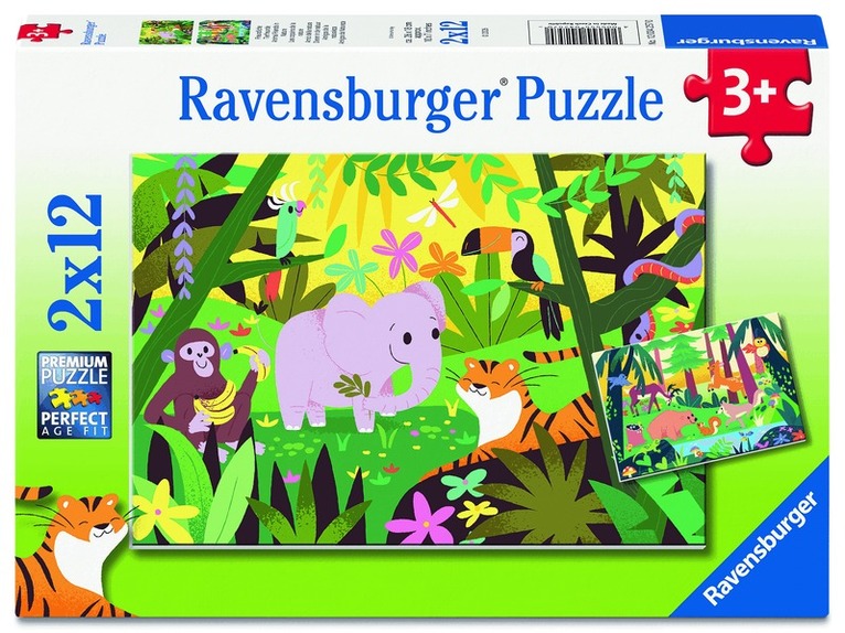 Kinderpuzzle 2x12 Teile - Freundliche Tierfreunde, Övrigt