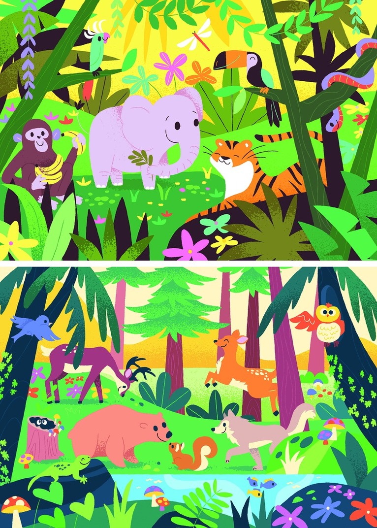 Kinderpuzzle 2x12 Teile - Freundliche Tierfreunde, Övrigt