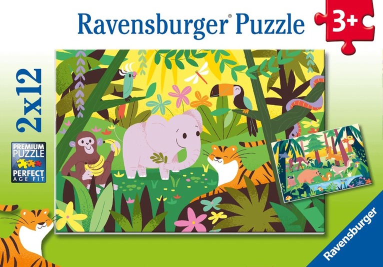 Kinderpuzzle 2x12 Teile - Freundliche Tierfreunde, Övrigt