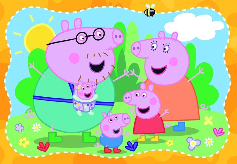 Kinderpuzzle 2x12 Teile - Peppa Wutz - Glückliche Familie Wutz!, Övrigt