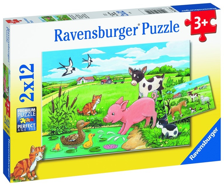 Pussel 2x12 bitar Baby Farm Animals, Övrigt