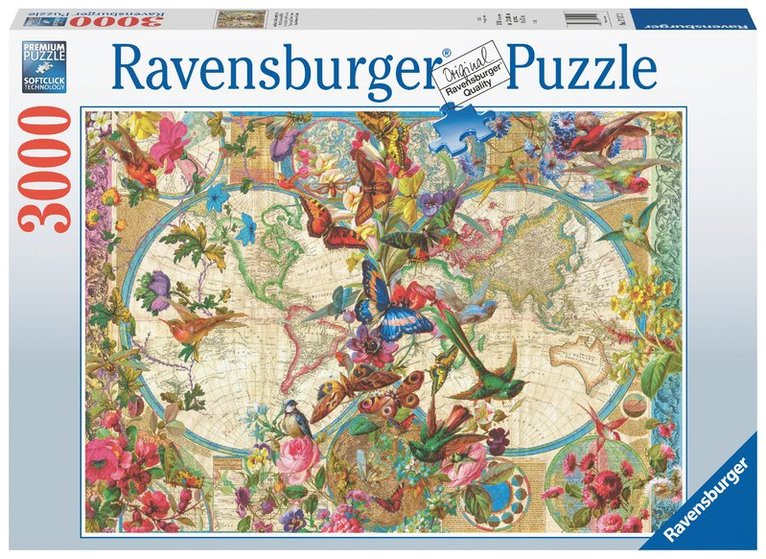 Pussel 3000 bitar - Flora & Fauna World Map, Övrigt