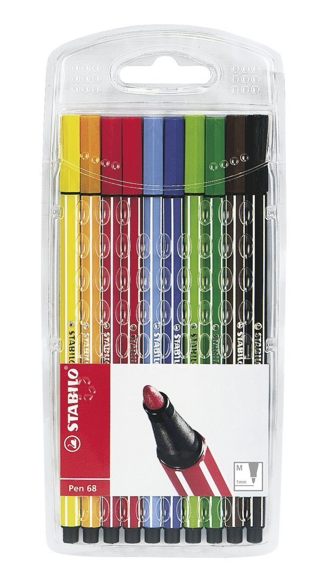 Fiberspetspenna Stabilo Pen 68 10 färger 1