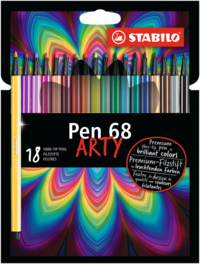 Fiberspetspenna Stabilo Pen 68 Arty 18 färger