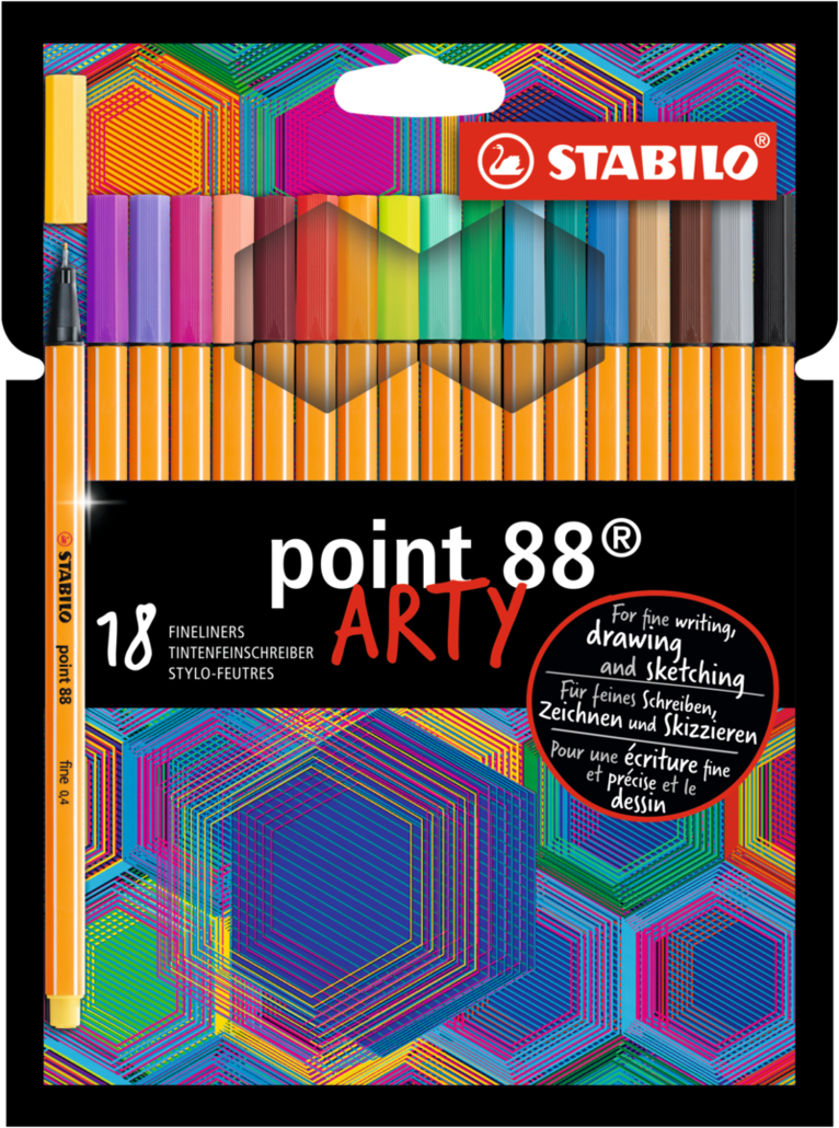 Fiberspetspenna Stabilo Point 88 Arty 18 färger 1
