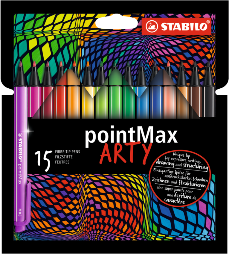 Fiberspetspenna Stabilo Pointmax Arty 15 färger