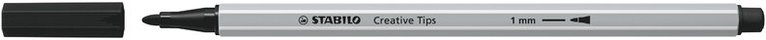 Fiberspetspenna Stabilo Creative Tips Arty 10-pack svart/grå, Övrigt