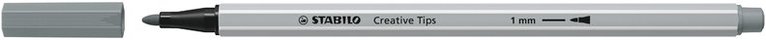 Fiberspetspenna Stabilo Creative Tips Arty 10-pack svart/grå, Övrigt