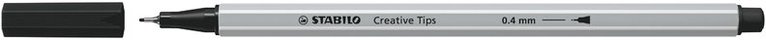 Fiberspetspenna Stabilo Creative Tips Arty 10-pack svart/grå, Övrigt