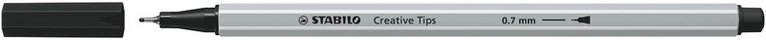 Fiberspetspenna Stabilo Creative Tips Arty 10-pack svart/grå, Övrigt