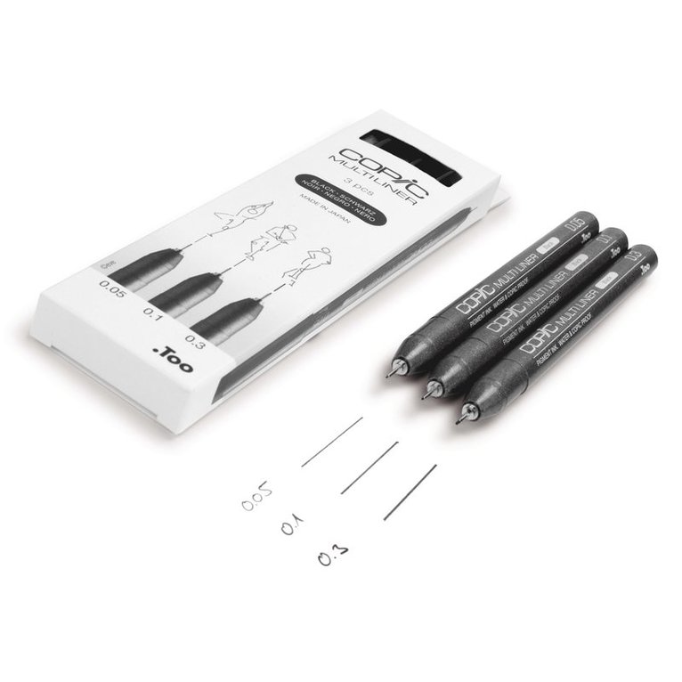 Marker Copic Multiliner Fine 3-pack svart, Övrigt