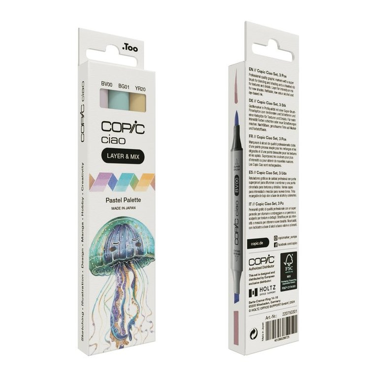 Marker Copic Ciao Layer & Mix 3-pack - Pastel Palette, Övrigt