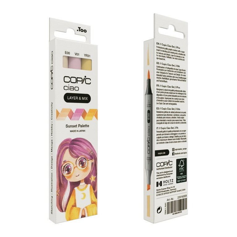 Marker Copic Ciao Layer & Mix 3-pack - Sunset Palette, Övrigt