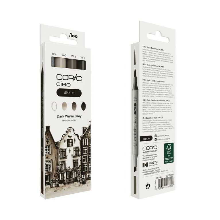Marker Copic Ciao Shade 4-pack - Dark Warm Grey, Övrigt