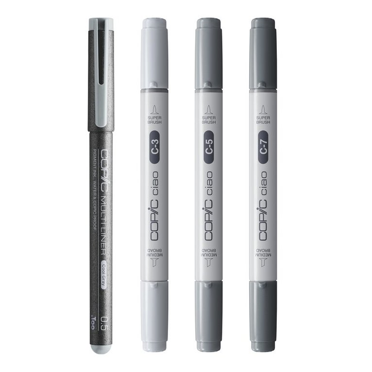 Marker Copic Ciao Shade 4-pack - Dark Cool Grey, Övrigt